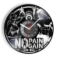Fitness Equipment Theme Vinyl Record Fitness Wall Clock Home Decoration Gym Wall Mounted Modern Fitness Watch